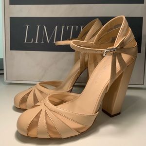Paper Dolls Elvie Nude Sheer Pattern Block Heels